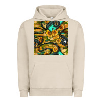 Pigment French Oak Leopard Digital Camera And Sunflowers With Camouflage Seamless Pattern Urban Hoodie - BundleAndBundleShop