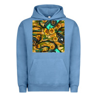 Pigment Pebble Blue Leopard Digital Camera And Sunflowers With Camouflage Seamless Pattern Urban Hoodie - BundleAndBundleShop