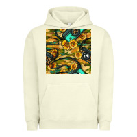 Pigment Pistachio Leopard Digital Camera And Sunflowers With Camouflage Seamless Pattern Urban Hoodie - BundleAndBundleShop