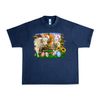 Easter Farm Cows Bunny Ears And Eggs Urban Heavy Tee | Teevron