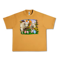 Peanut Butter Easter Farm Cows Bunny Ears And Eggs Urban Heavy Tee - RanaPortraitStore