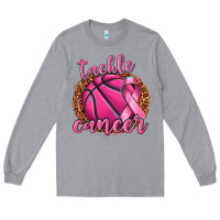 Heather Grey tackle cancer basketball Long Sleeve Tee - texasbilliewilder