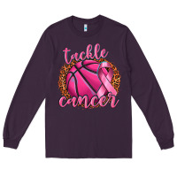 Plum tackle cancer basketball Long Sleeve Tee - texasbilliewilder