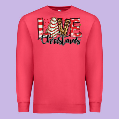 Love Christmas Tree Cake Premium Sweatshirt Designed By Jasminsmagicworld