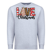 Heather Grey love christmas tree cake Premium Sweatshirt - Jasminsmagicworld