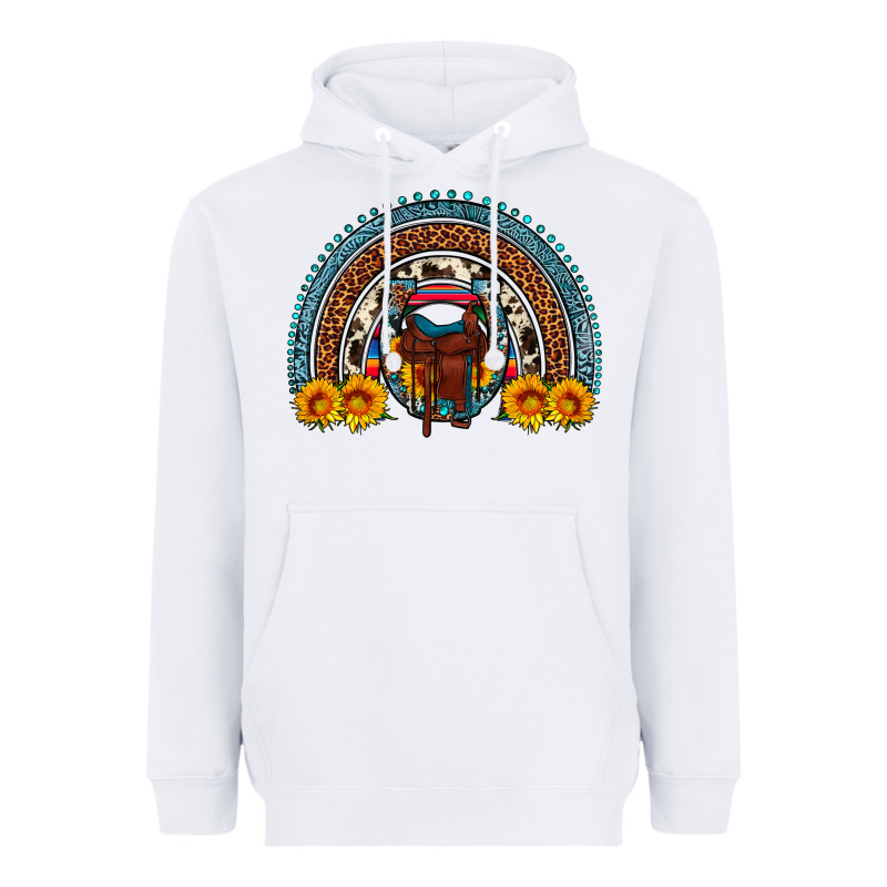 Saddle Sunflower Horseshoe Rainbow Heavyweight Hoodie by Artiststas | Teevron