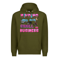 Army Green mind my own small business Premium Hoodie - NancyCooperArtShop
