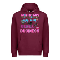 Burgundy mind my own small business Premium Hoodie - NancyCooperArtShop