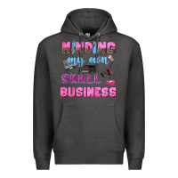 Charcoal Heather mind my own small business Premium Hoodie - NancyCooperArtShop