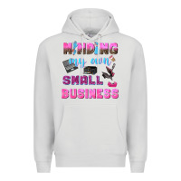 Dove Grey mind my own small business Premium Hoodie - NancyCooperArtShop