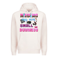 Pale Pink mind my own small business Premium Hoodie - NancyCooperArtShop