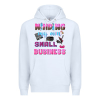 White mind my own small business Premium Hoodie - NancyCooperArtShop