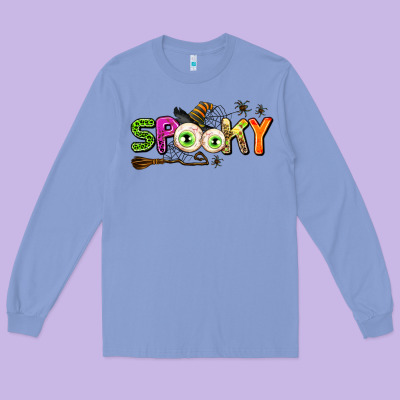 Spooky Long Sleeve Tee Designed By Adodesignshop