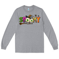 Heather Grey spooky Long Sleeve Tee - AdoDesignShop