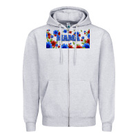 Heather Grey floral american mama 16oz libbey cup Zipper Hoodie - HRA Design Shop