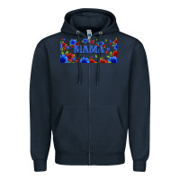 Navy floral american mama 16oz libbey cup Zipper Hoodie - HRA Design Shop