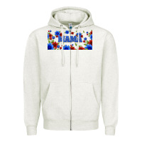 Oatmeal Heather floral american mama 16oz libbey cup Zipper Hoodie - HRA Design Shop