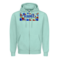 Floral American Mama 16oz Libbey Cup Zipper Hoodie | Teevron