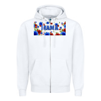 White floral american mama 16oz libbey cup Zipper Hoodie - HRA Design Shop