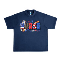 Navy American nurse Urban Heavy Tee - Zillion Design Studio
