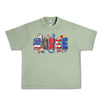 Oil Green American nurse Urban Heavy Tee - Zillion Design Studio