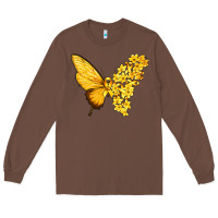 Chestnut flowers and childhood cancer ribbon butterfly Long Sleeve Tee - texasbilliewilder