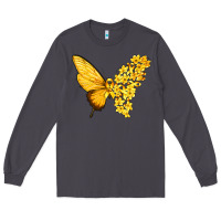 Smoke flowers and childhood cancer ribbon butterfly Long Sleeve Tee - texasbilliewilder