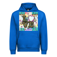 Cobalt Leopard Love Hair And Mirror With Daisy Seamless Pattern Bbs Urban Hoodie - BundleAndBundleShop