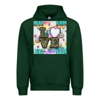 Forest Green Leopard Love Hair And Mirror With Daisy Seamless Pattern Bbs Urban Hoodie - BundleAndBundleShop