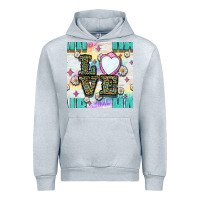 Heather Grey Leopard Love Hair And Mirror With Daisy Seamless Pattern Bbs Urban Hoodie - BundleAndBundleShop