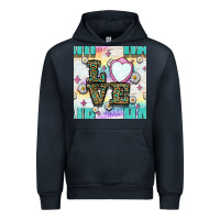 Navy Leopard Love Hair And Mirror With Daisy Seamless Pattern Bbs Urban Hoodie - BundleAndBundleShop