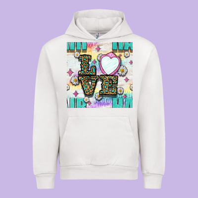 Leopard Love Hair And Mirror With Daisy Seamless Pattern Bbs Urban Hoodie Designed By Bundleandbundleshop