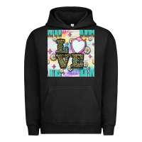Pigment Black Leopard Love Hair And Mirror With Daisy Seamless Pattern Bbs Urban Hoodie - BundleAndBundleShop
