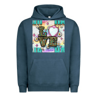 Pigment Midnight Navy Leopard Love Hair And Mirror With Daisy Seamless Pattern Bbs Urban Hoodie - BundleAndBundleShop