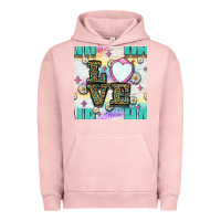 Pigment Salmon Leopard Love Hair And Mirror With Daisy Seamless Pattern Bbs Urban Hoodie - BundleAndBundleShop