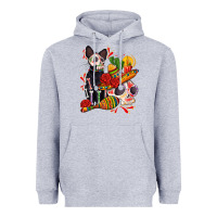 Heather Grey mexican dead day with skeleton cat Heavyweight Hoodie - AdoDesignShop