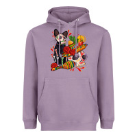 Lavender mexican dead day with skeleton cat Heavyweight Hoodie - AdoDesignShop