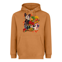 Meerkat mexican dead day with skeleton cat Heavyweight Hoodie - AdoDesignShop