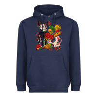 Navy mexican dead day with skeleton cat Heavyweight Hoodie - AdoDesignShop