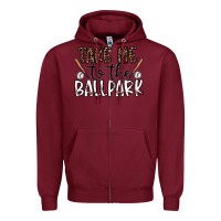 Burgundy take me to the ballpark Zipper Hoodie - CowhideDigitalArt