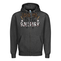 Charcoal Heather take me to the ballpark Zipper Hoodie - CowhideDigitalArt