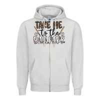 Dove Grey take me to the ballpark Zipper Hoodie - CowhideDigitalArt