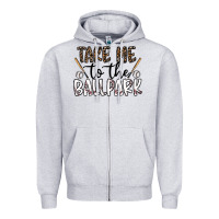 Heather Grey take me to the ballpark Zipper Hoodie - CowhideDigitalArt