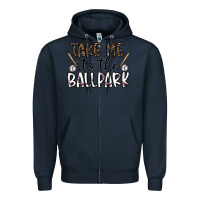Navy take me to the ballpark Zipper Hoodie - CowhideDigitalArt