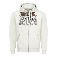 Oatmeal Heather take me to the ballpark Zipper Hoodie - CowhideDigitalArt