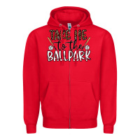 Red take me to the ballpark Zipper Hoodie - CowhideDigitalArt