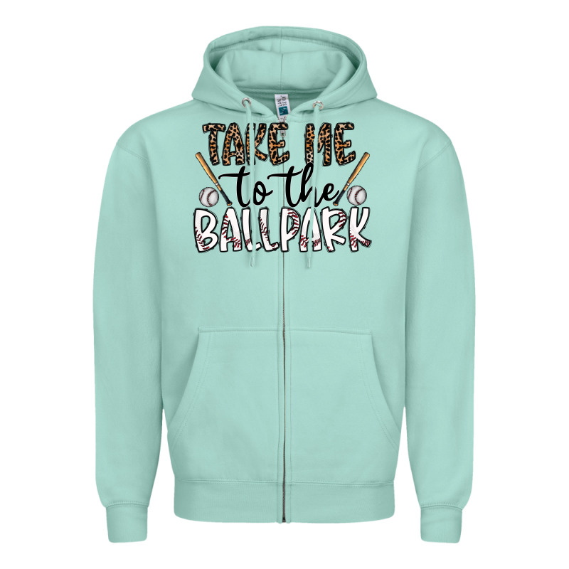 Take Me To The Ballpark Zipper Hoodie by CowhideDigitalArt | Teevron
