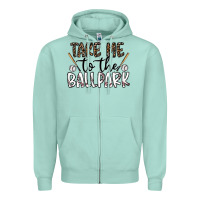 Seafoam take me to the ballpark Zipper Hoodie - CowhideDigitalArt