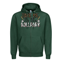 Sports Green take me to the ballpark Zipper Hoodie - CowhideDigitalArt