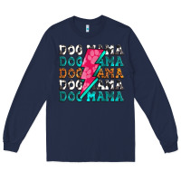 Navy dog mama Long Sleeve Tee - Zillion Design Studio